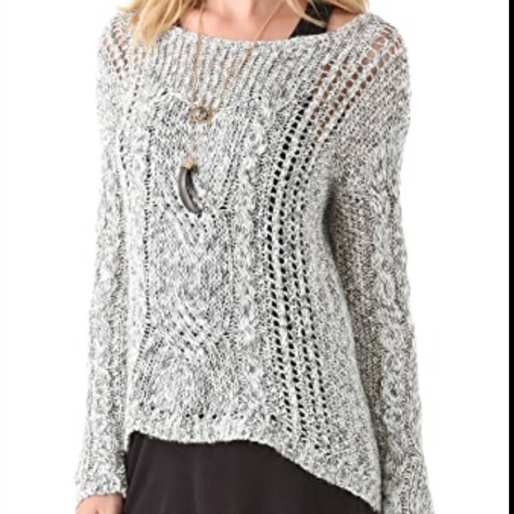 Free People Gray Knit Sweater